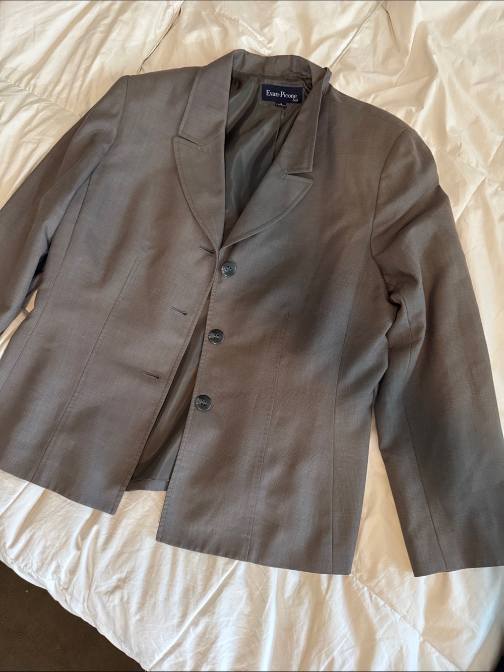 Evan Picone Men's Gray Notched-Lapel Blazer